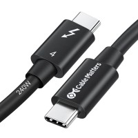 Cable Matters Thunderbolt 4 Cable Certified USB‑C 100W Power Delivery 40Gbps 3.3ft Black
